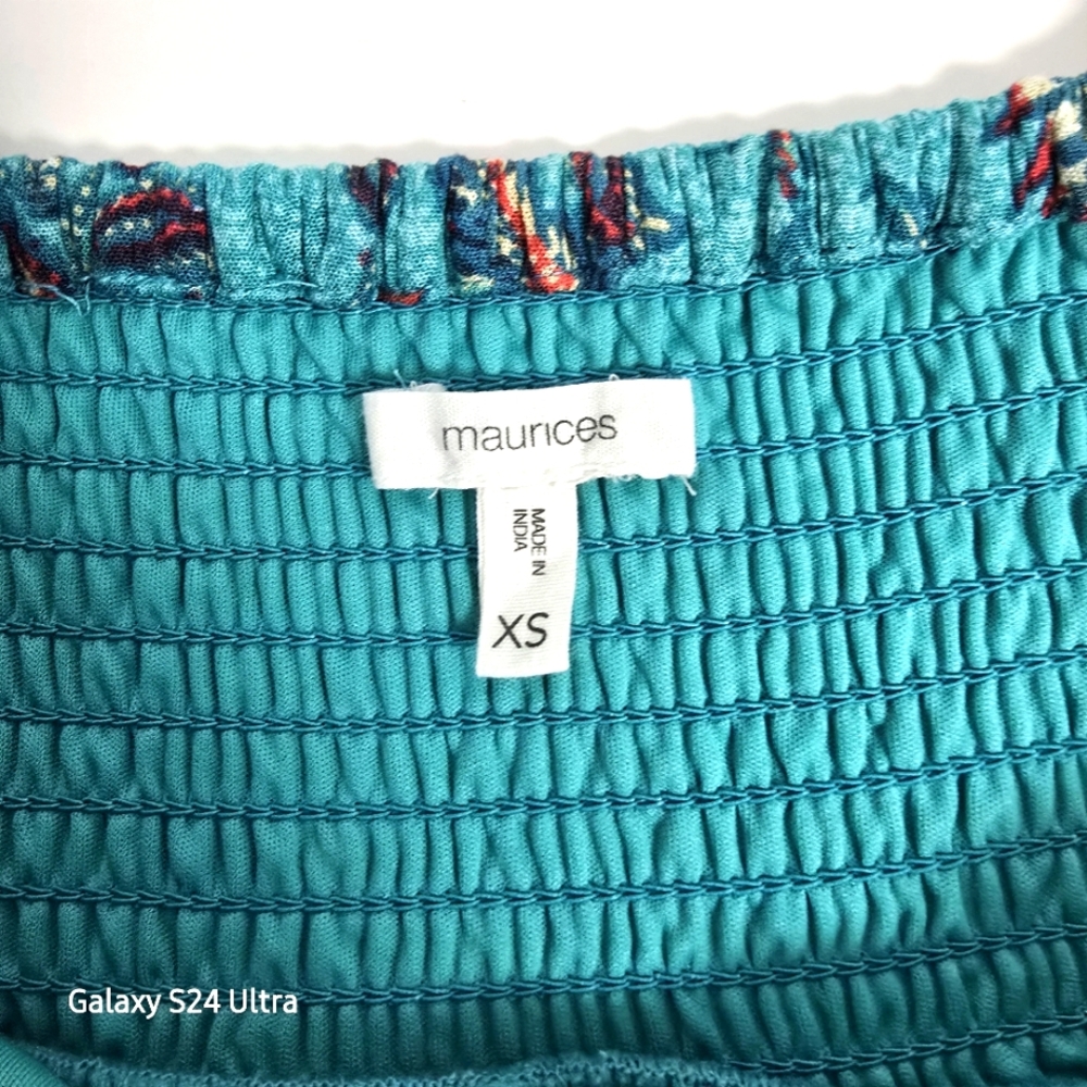 2/$30 Y2K Babydoll Floral Teal Summer‎ Mini Dress Coquette Festival Boho Size XS - Picture 4 of 8